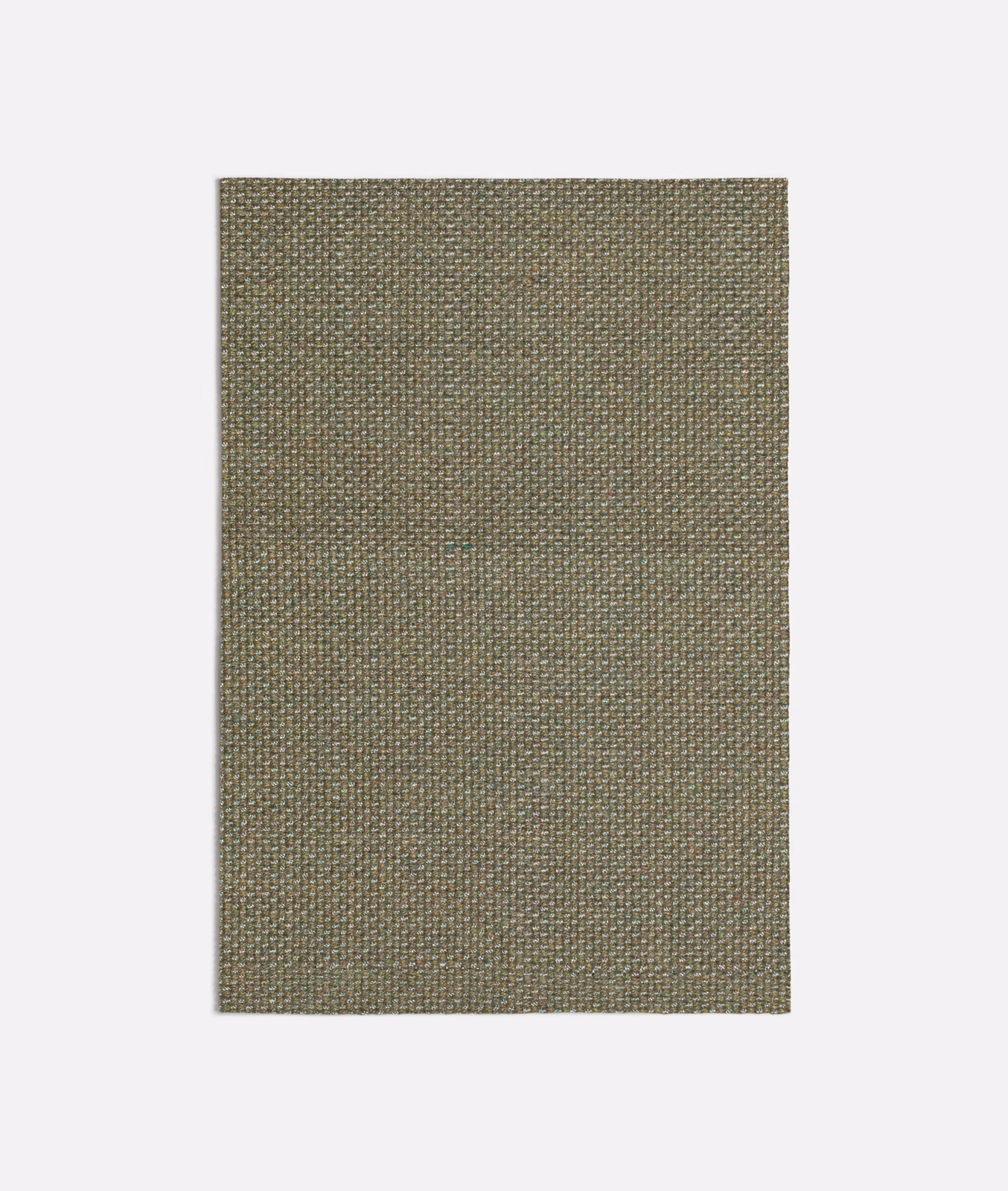 Muted sage-green tightly woven textile with olive-grey flecks and fine grain