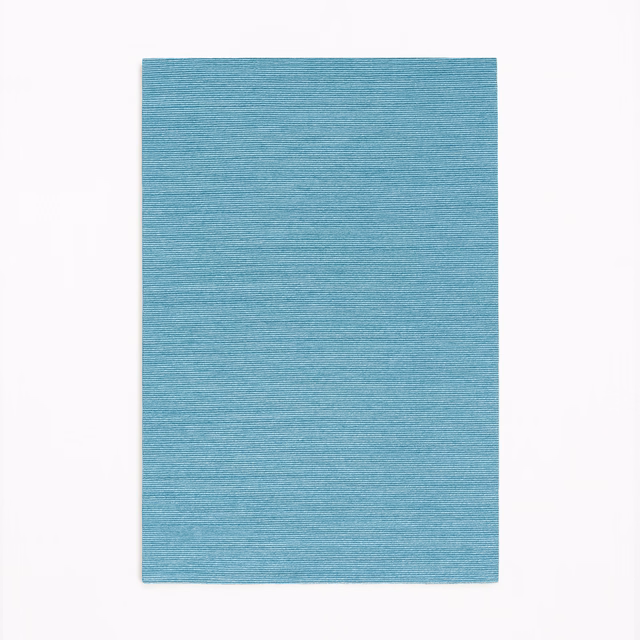 Cool Capri-turquoise woven swatch with fine horizontal yarn texture