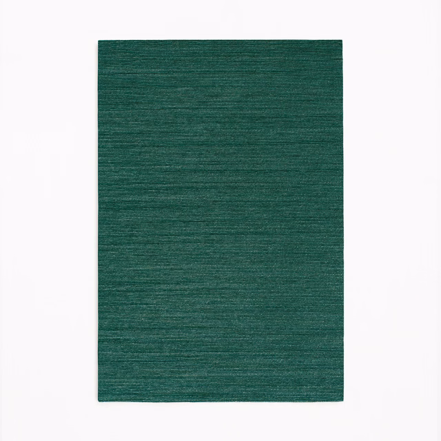 Deep green-teal woven swatch with subtle horizontal slub texture
