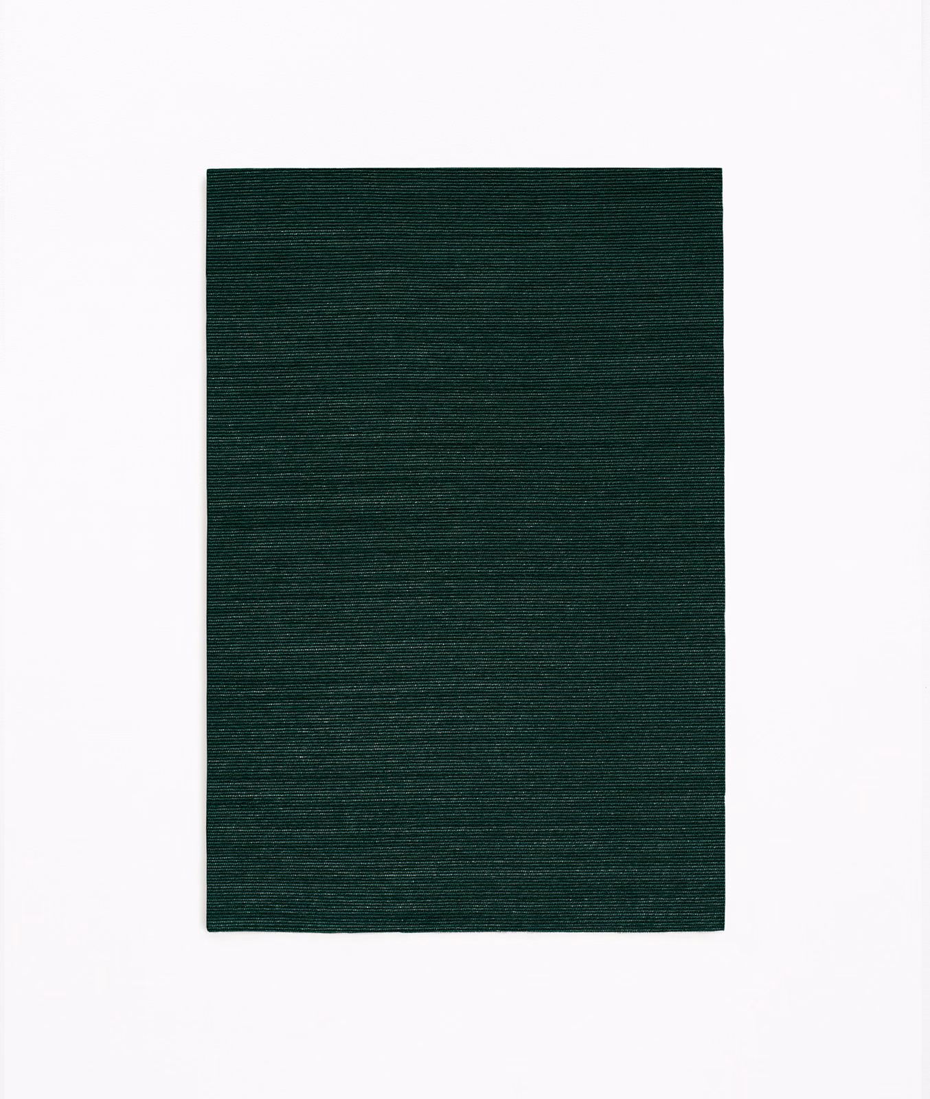 Deep forest green fabric swatch with fine horizontal woven striations