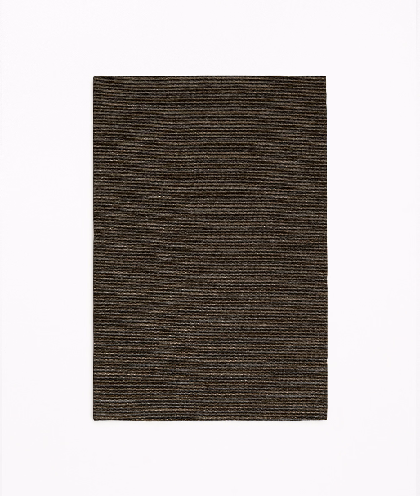 Deep espresso-brown woven swatch with fine horizontal striations and subtle tonal variation