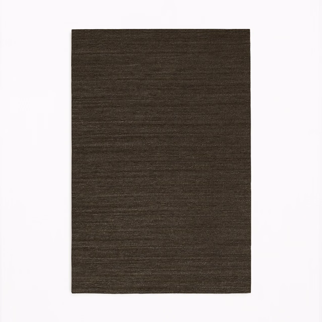 Deep espresso-brown woven swatch with fine horizontal striations and subtle tonal variation