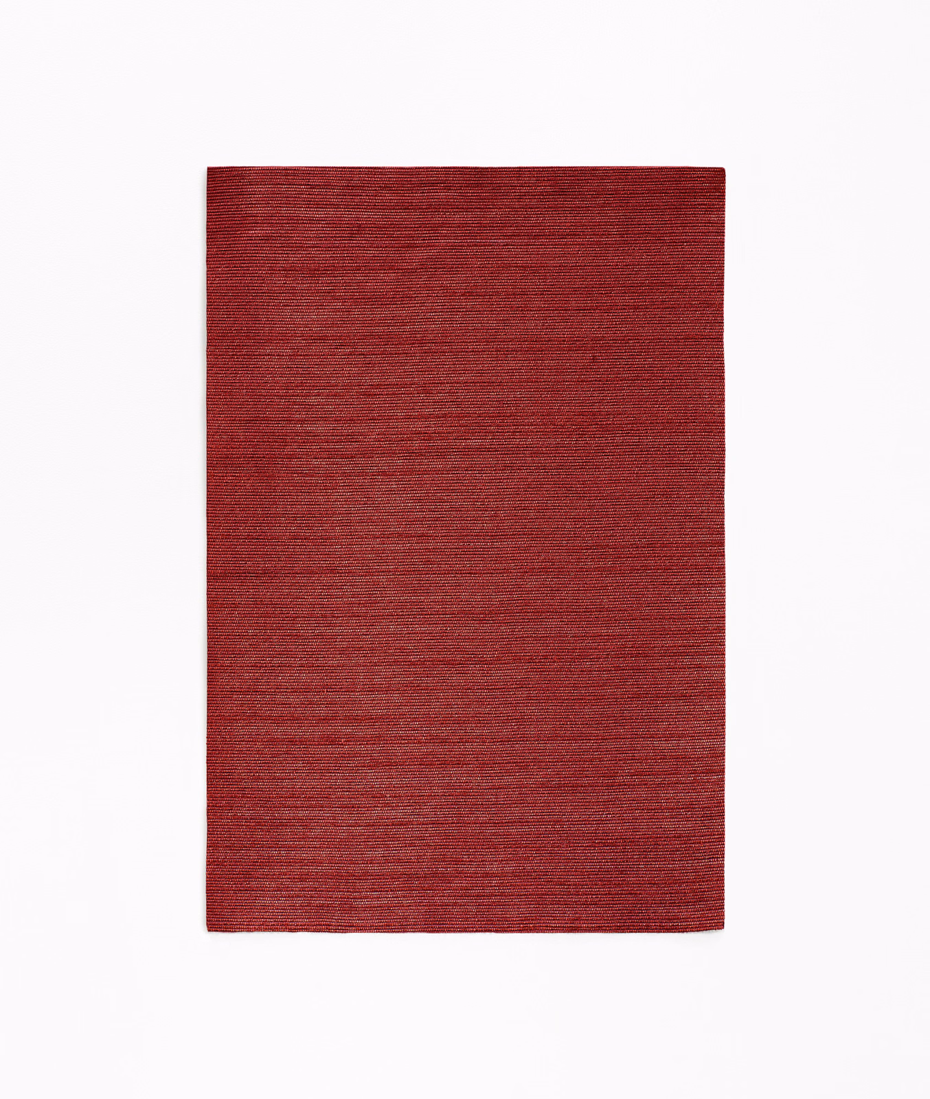 Deep garnet red fabric swatch with fine horizontal slub texture