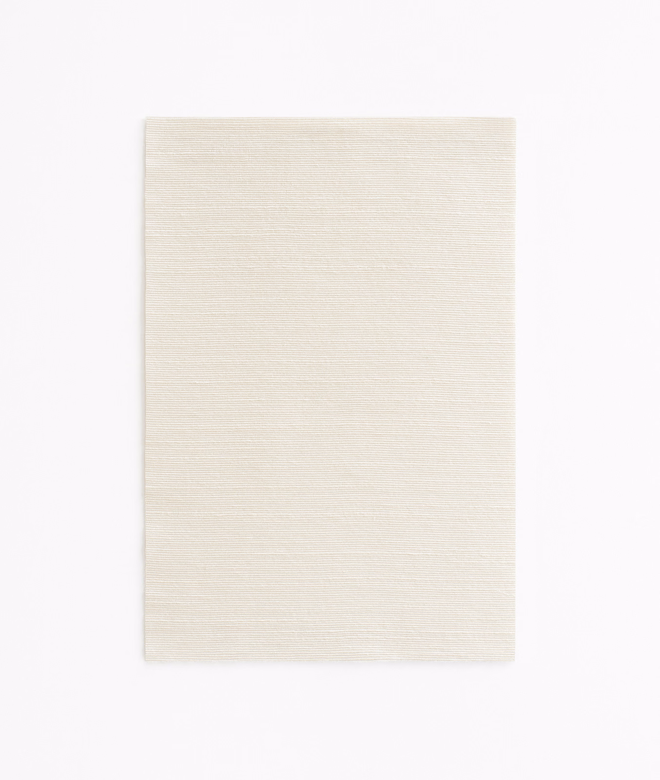 Pale ivory woven swatch with fine horizontal striations and a softly tactile surface