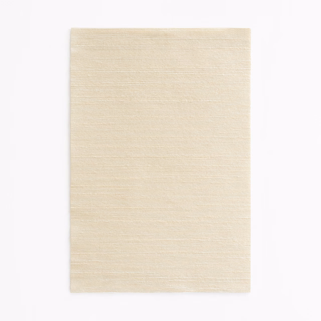Pale ivory-cream woven swatch with fine horizontal slub texture