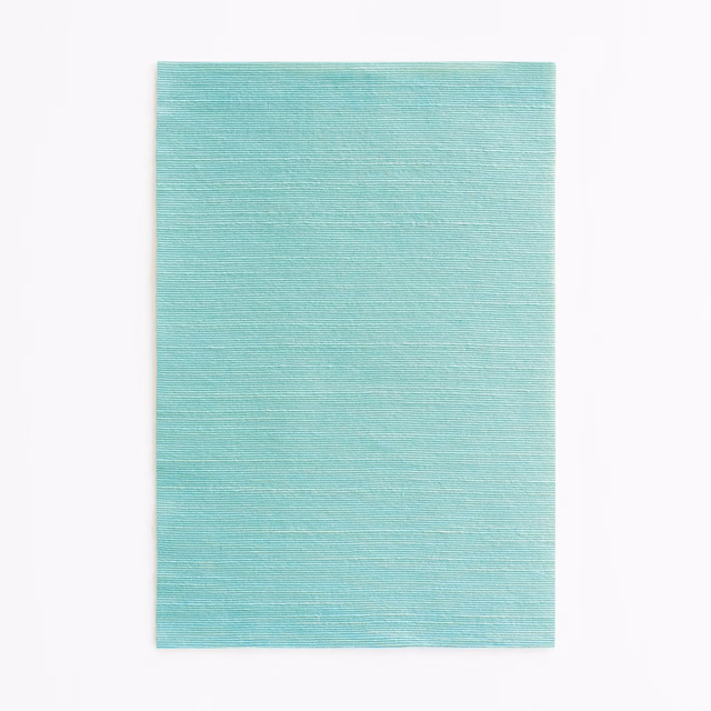 Pale turquoise woven swatch with fine horizontal slub texture