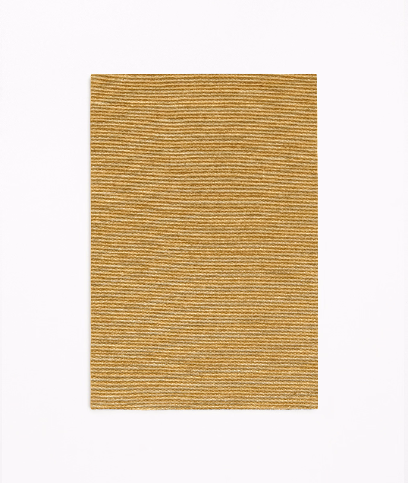 Warm ochre-gold woven swatch with fine horizontal slub texture