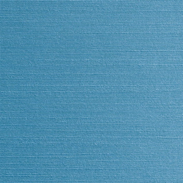 Cool Capri-blue textile with fine horizontal ribbing and softly varied turquoise depth