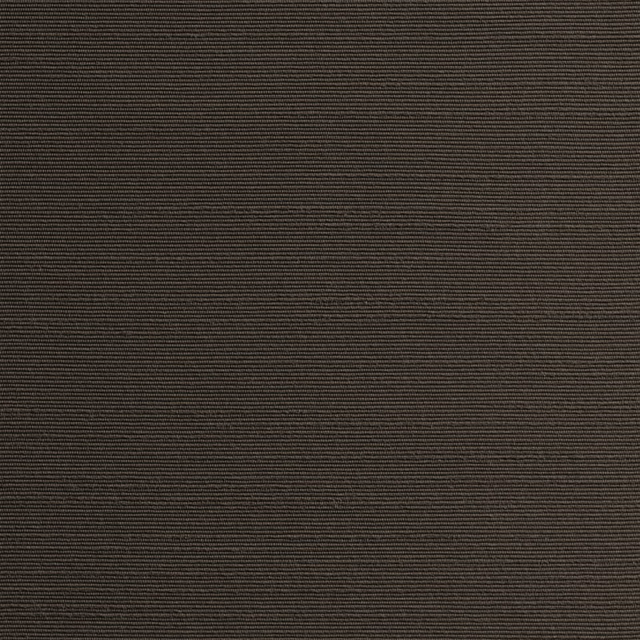 Deep ebony-brown textile swatch with closely spaced horizontal ribs and subtle tonal variation