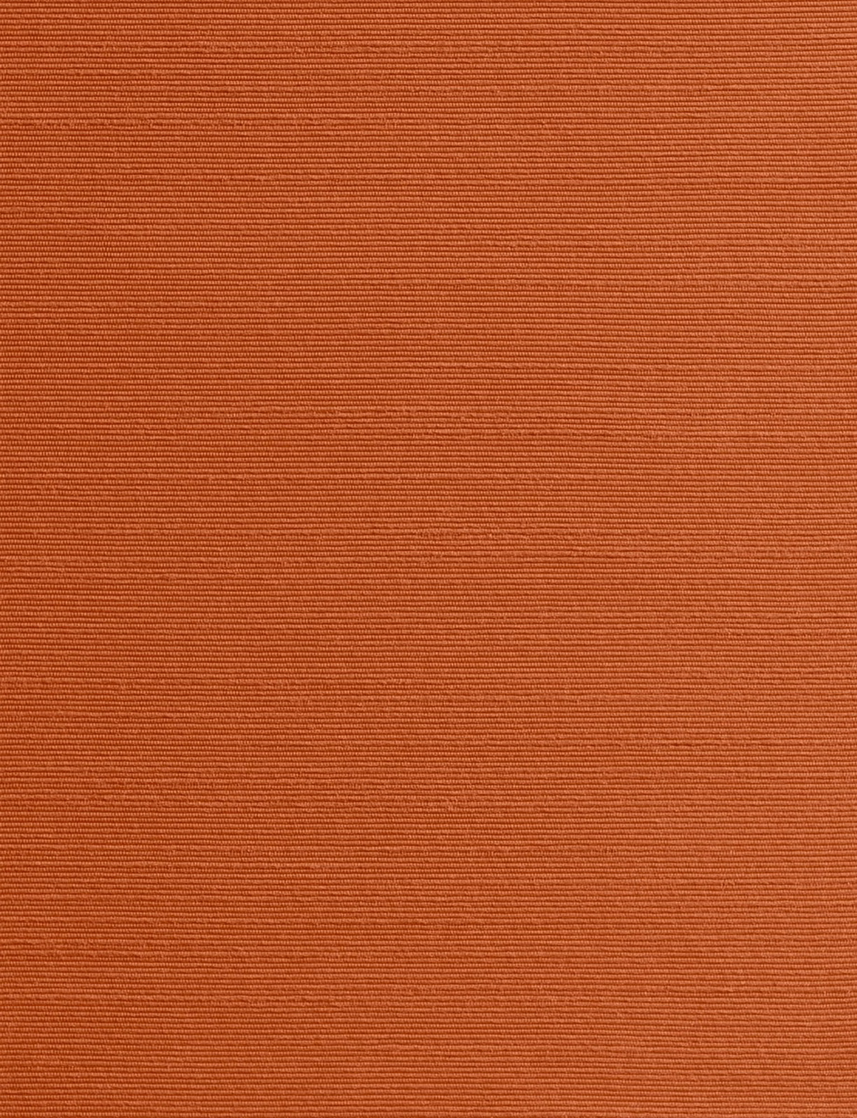 Burnt terracotta fabric swatch with fine, closely spaced horizontal ribbing