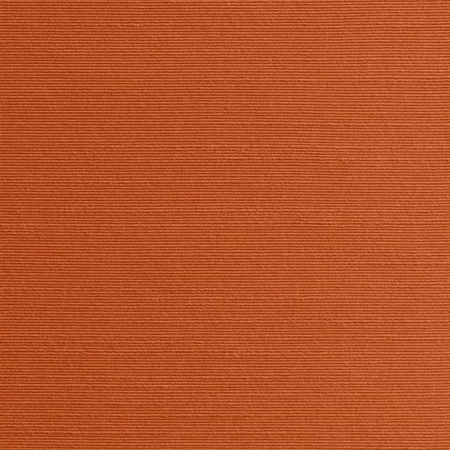 Burnt terracotta fabric swatch with fine, closely spaced horizontal ribbing