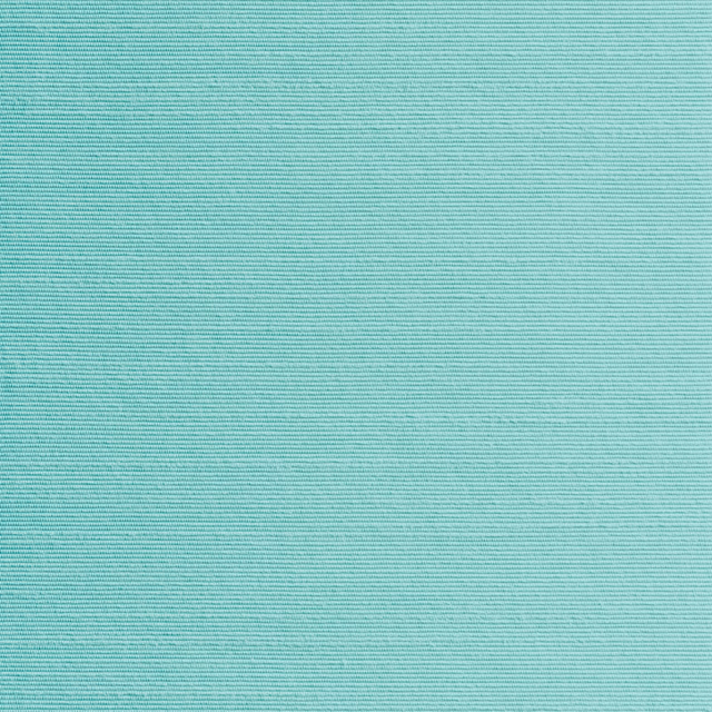 Close view of cool turquoise fabric with fine horizontal ribbing and subtle sheen