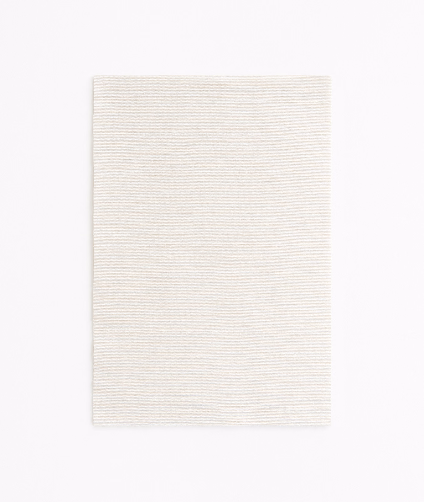 Warm white woven swatch with fine horizontal slub texture and subtle ivory shading