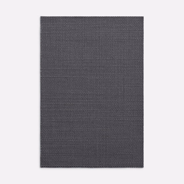 Dark anthracite fabric swatch showing a fine, tightly gridded woven texture