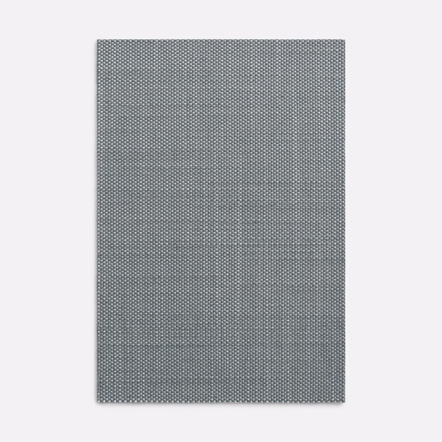 Cool slate-grey micro-check weave with a finely textured, even surface
