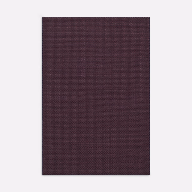 Deep aubergine plum woven swatch with a fine, close-set tonal grid