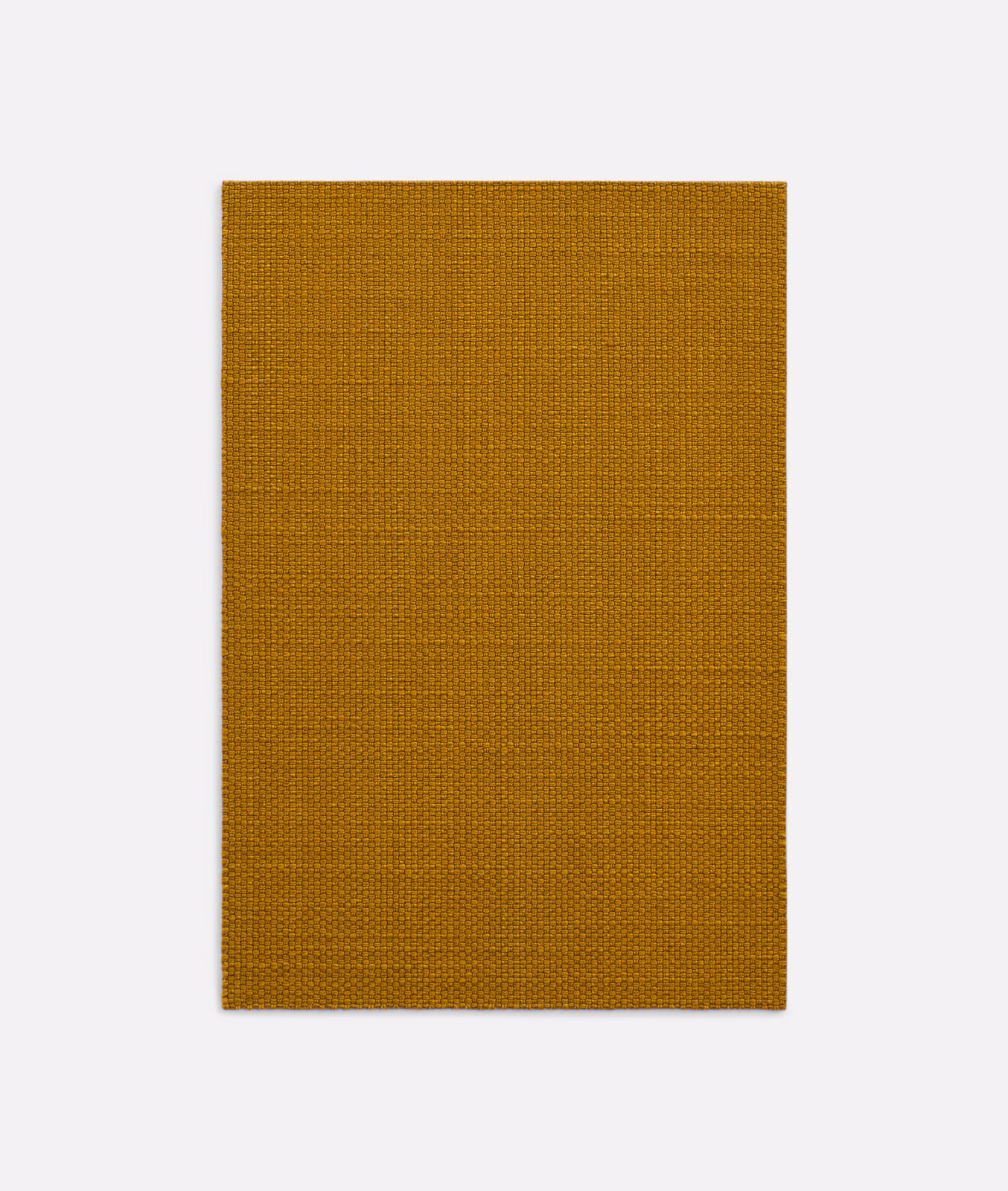 Deep mustard ochre plain-weave textile with fine horizontal crosshatch texture