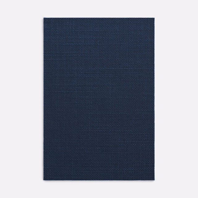 Deep navy Amaretto Notte swatch with a fine, dark crosshatch weave