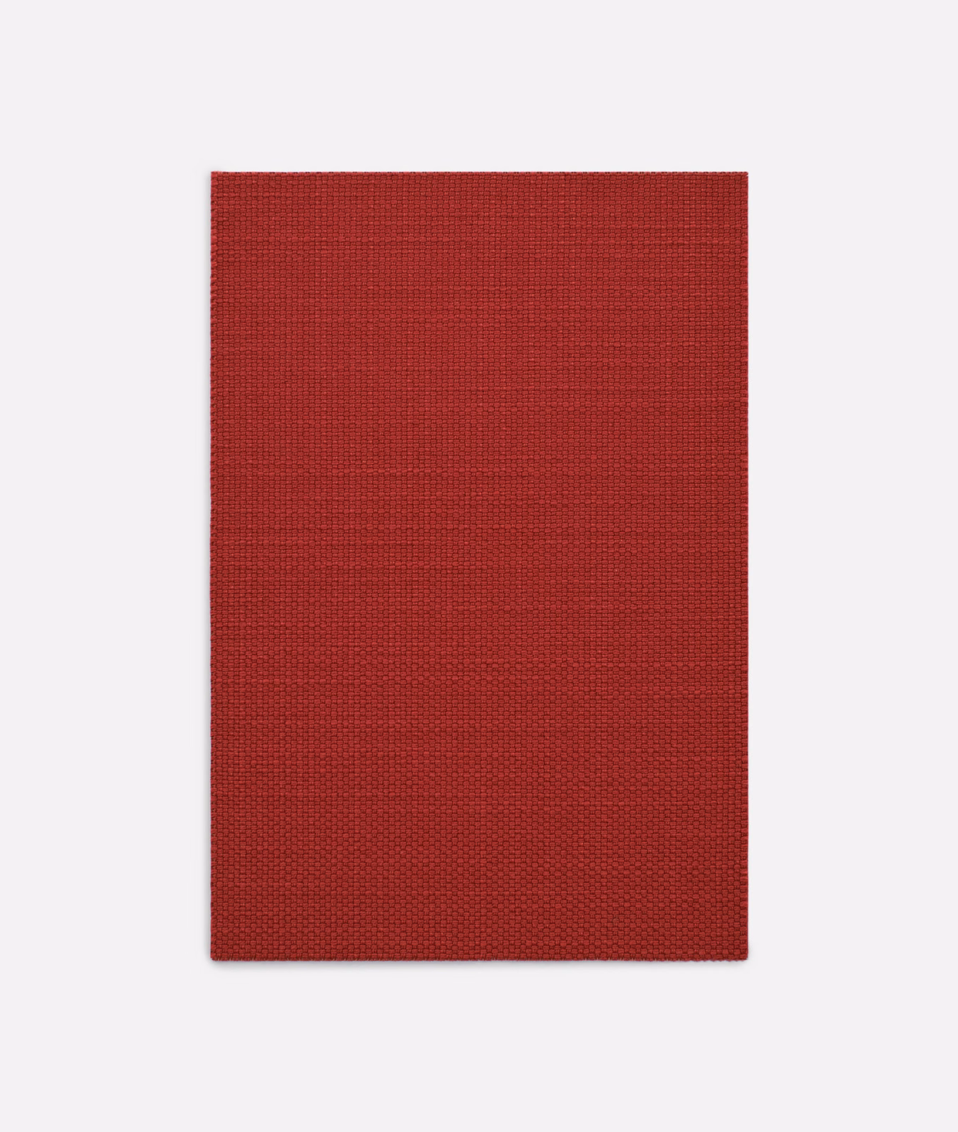 Deep brick-red woven fabric swatch with fine horizontal and vertical texture