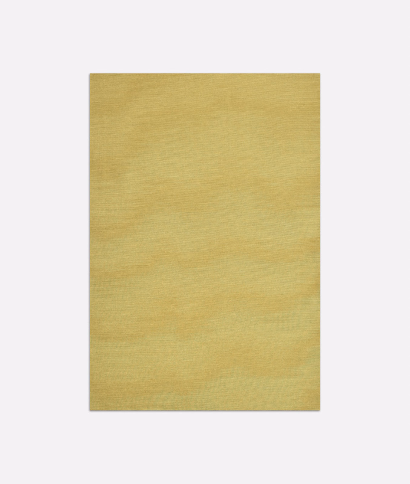 Muted citron-gold textile swatch with fine horizontal striations and soft luminous variation