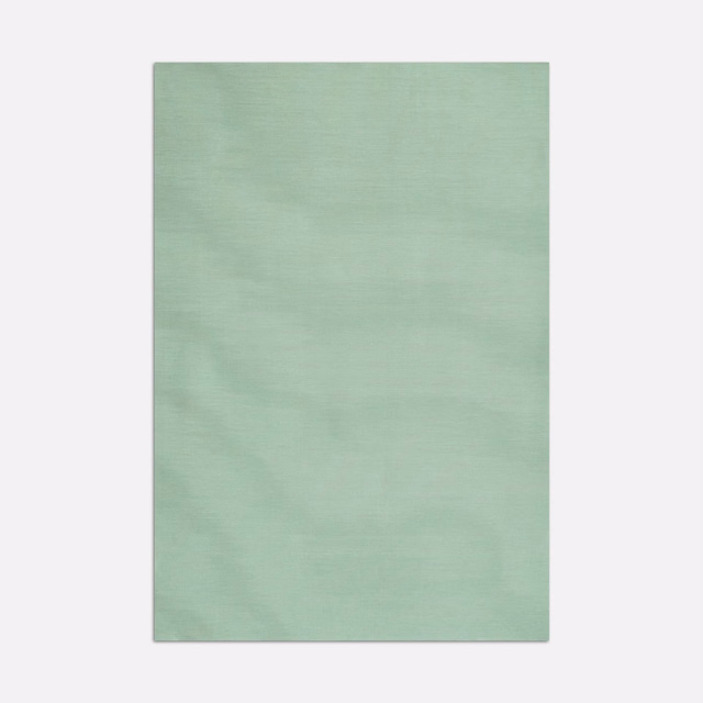 Pale jade green fabric swatch with soft horizontal striations and cloudy tonal texture