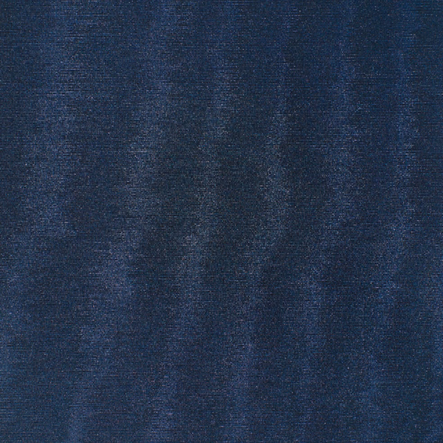 Deep inky blue woven textile with subtle vertical moiré striations and metallic highlights