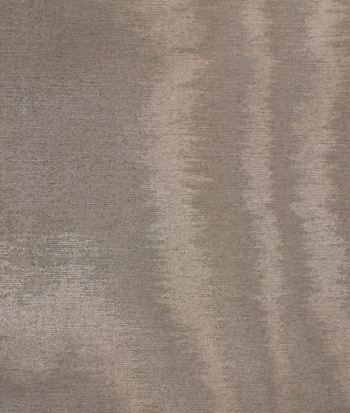 Smoky taupe-grey woven fabric with soft vertical tonal bands and tactile grain
