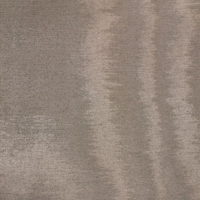 Smoky taupe-grey woven fabric with soft vertical tonal bands and tactile grain