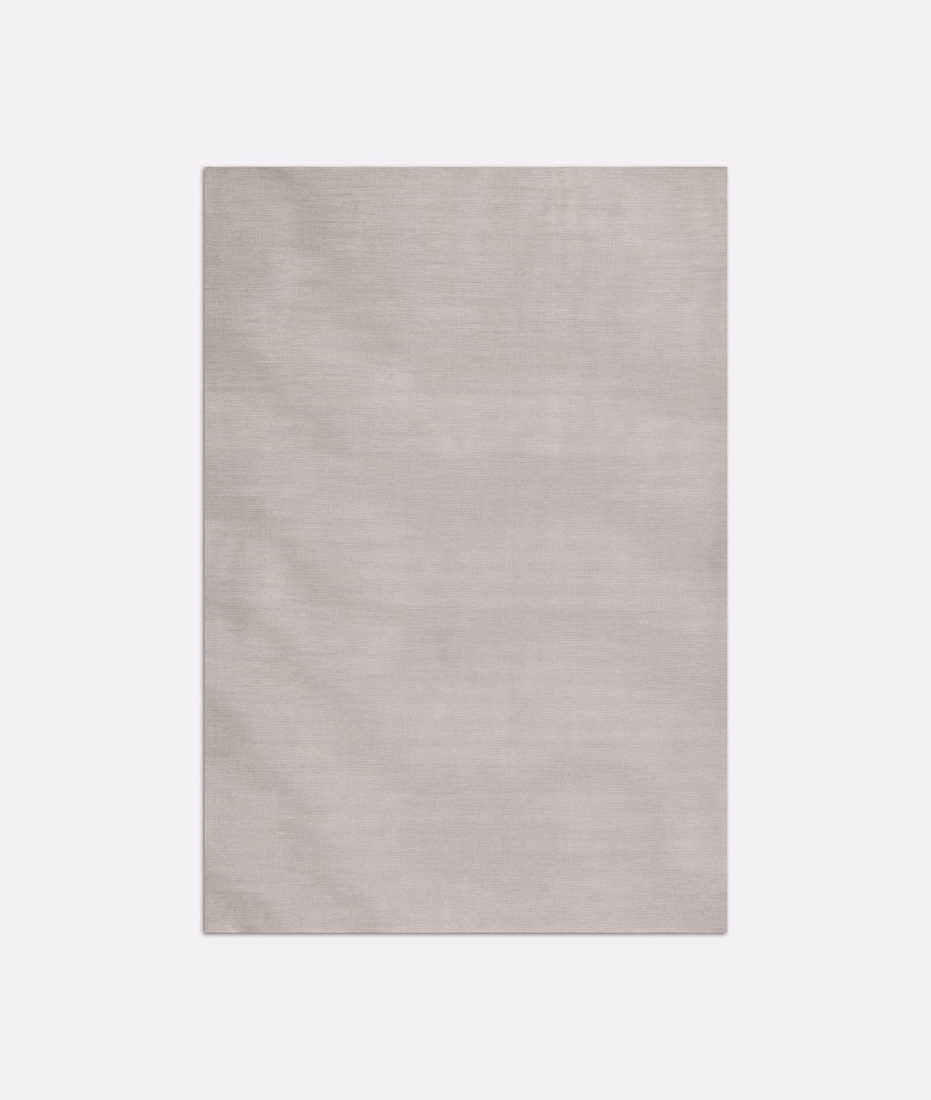 Pale mauve-grey fabric swatch with fine horizontal grain and misted sheen