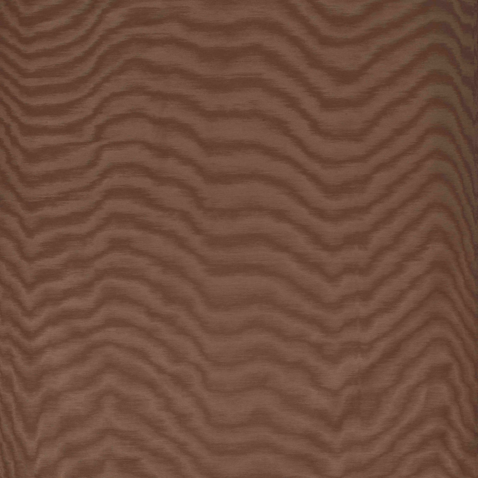 Warm cuoio-brown textile with dark, rippling moiré waves and soft sheen
