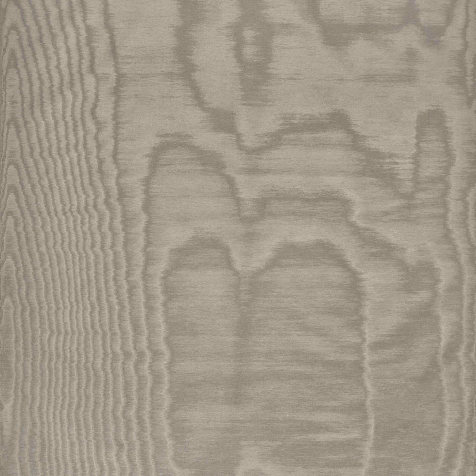 Muted taupe textile with watery vertical ripples and softly brushed woven texture