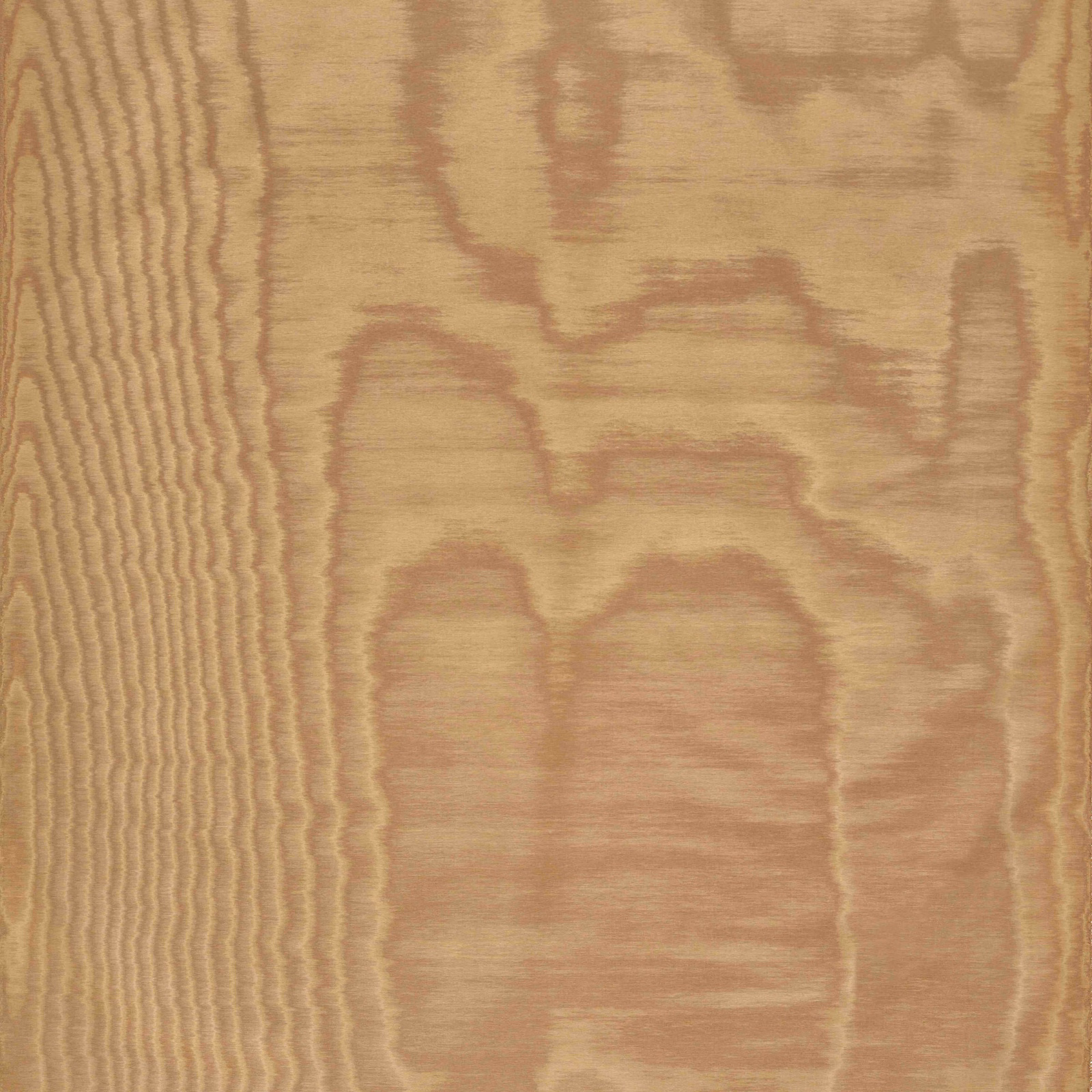 Warm toffee-beige textile with blush-brown irregular striations and fine rippled weave