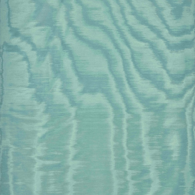 Pale turquoise fabric with soft aqua ripples and a fine horizontal weave