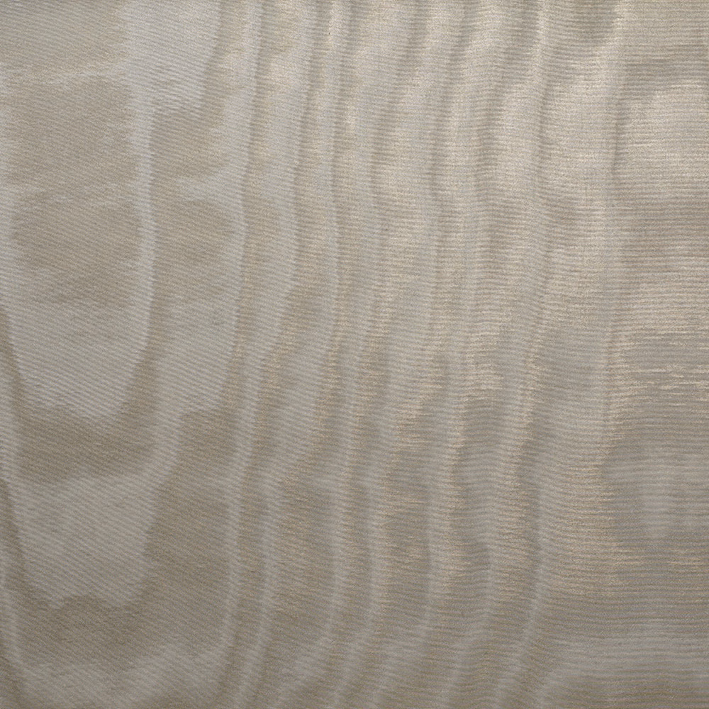 Silver-grey textile with fine horizontal ribbing and softly clouded vertical bands