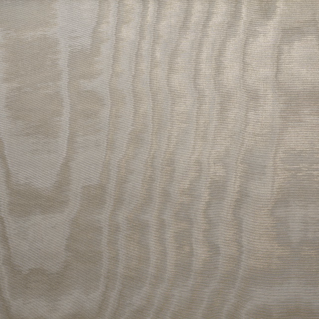 Silver-grey textile with fine horizontal ribbing and softly clouded vertical bands