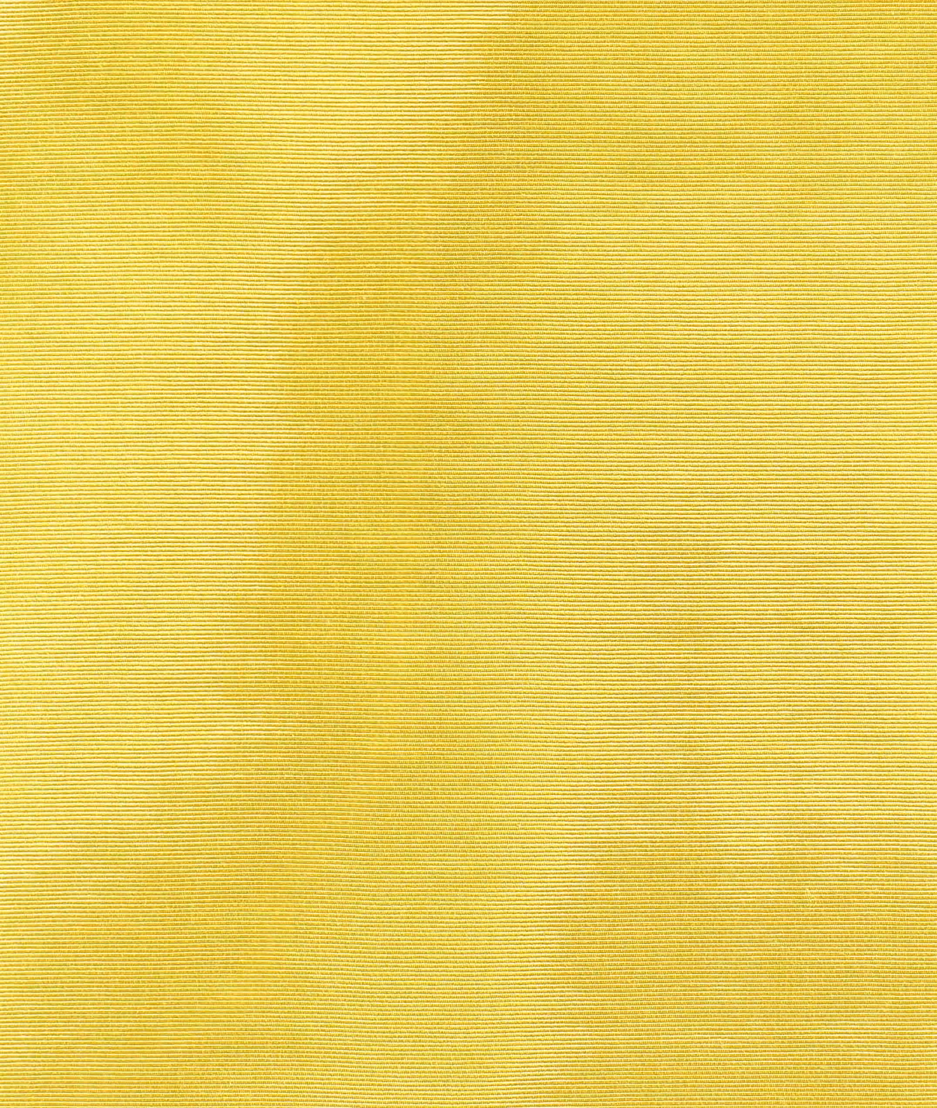 Canary-yellow woven swatch with fine horizontal ribbing and softly clouded tonal bands