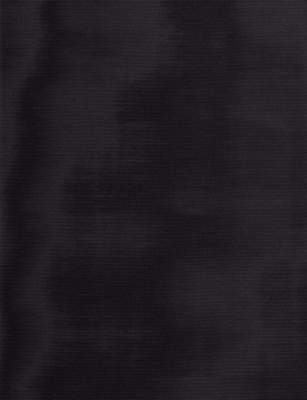Near-black fabric with fine horizontal ribbing and subtle charcoal shadow bands