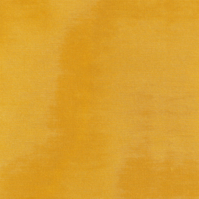 Golden ochre textile with fine horizontal ribbing and softly watered tonal variation