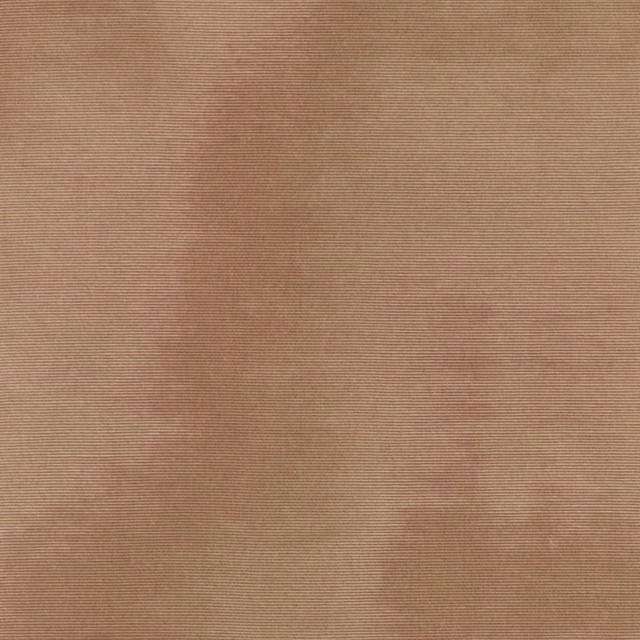 Warm terra-cotta textile with fine horizontal rib and softly mottled tonal pattern
