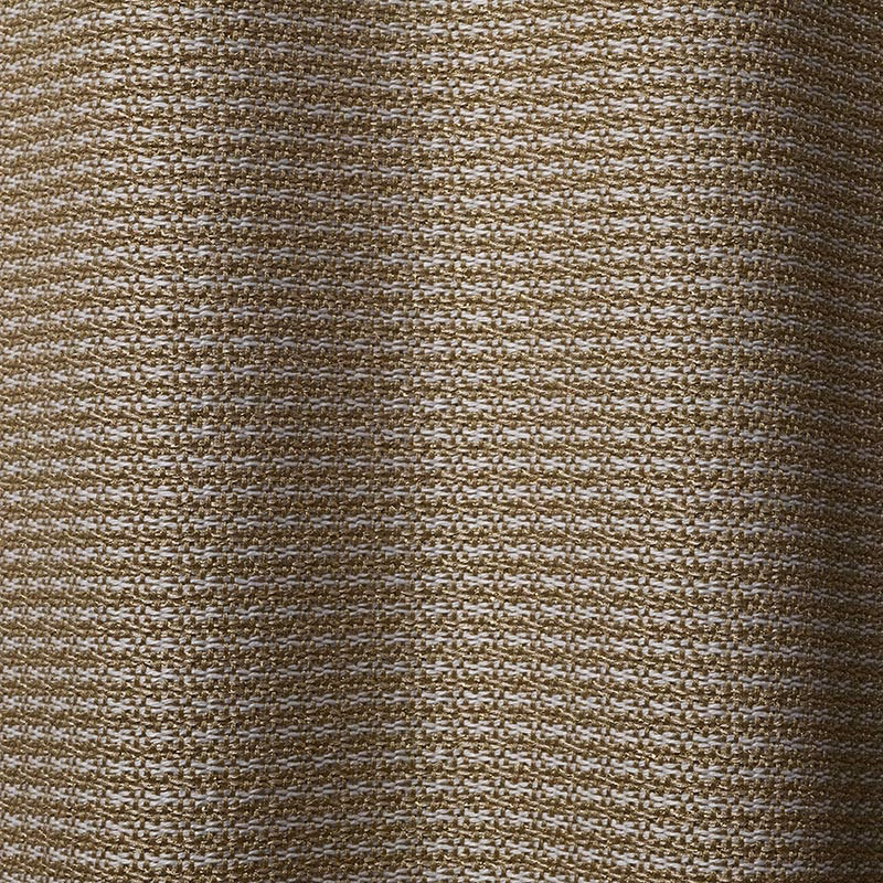 Close-up of warm gold and white horizontal woven texture with subtle slubs