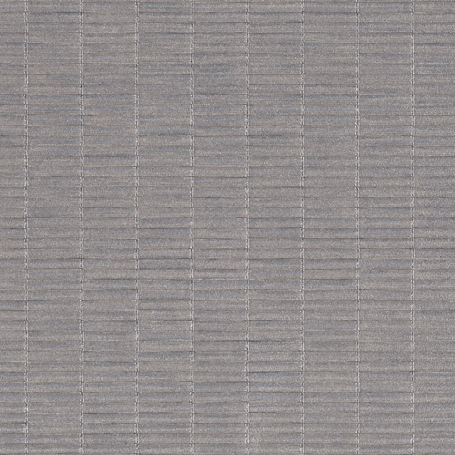 Cool argent-grey woven textile with fine vertical lines and horizontal slub texture