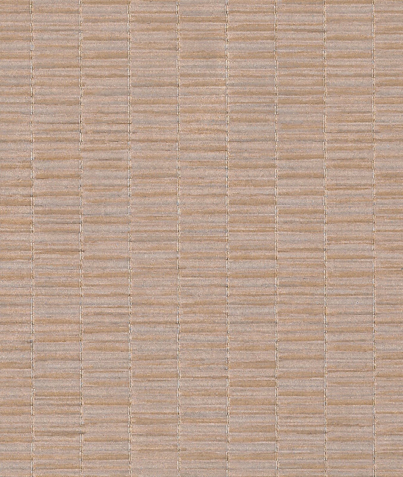 Warm mushroom beige woven fabric with fine vertical lines and irregular horizontal bands