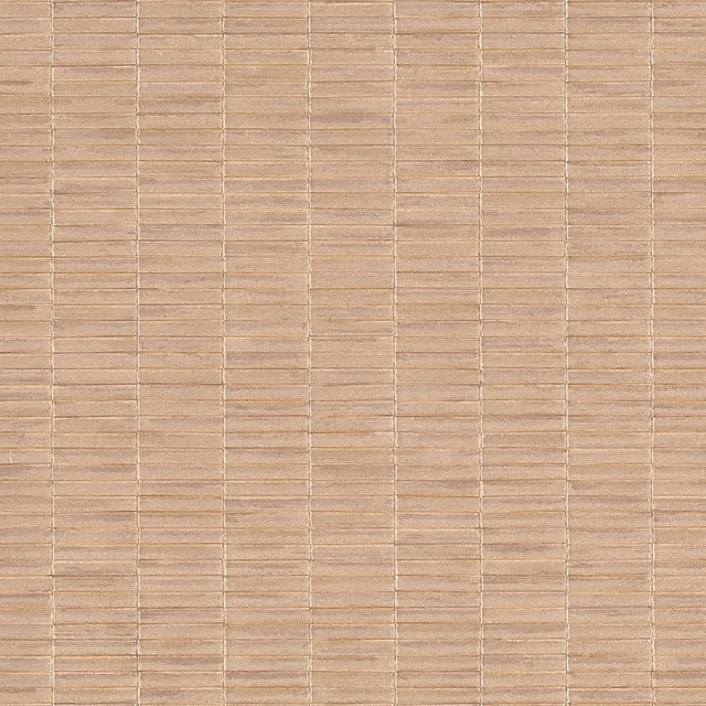 Warm Sahara beige woven swatch with fine horizontal slubs and narrow grid lines