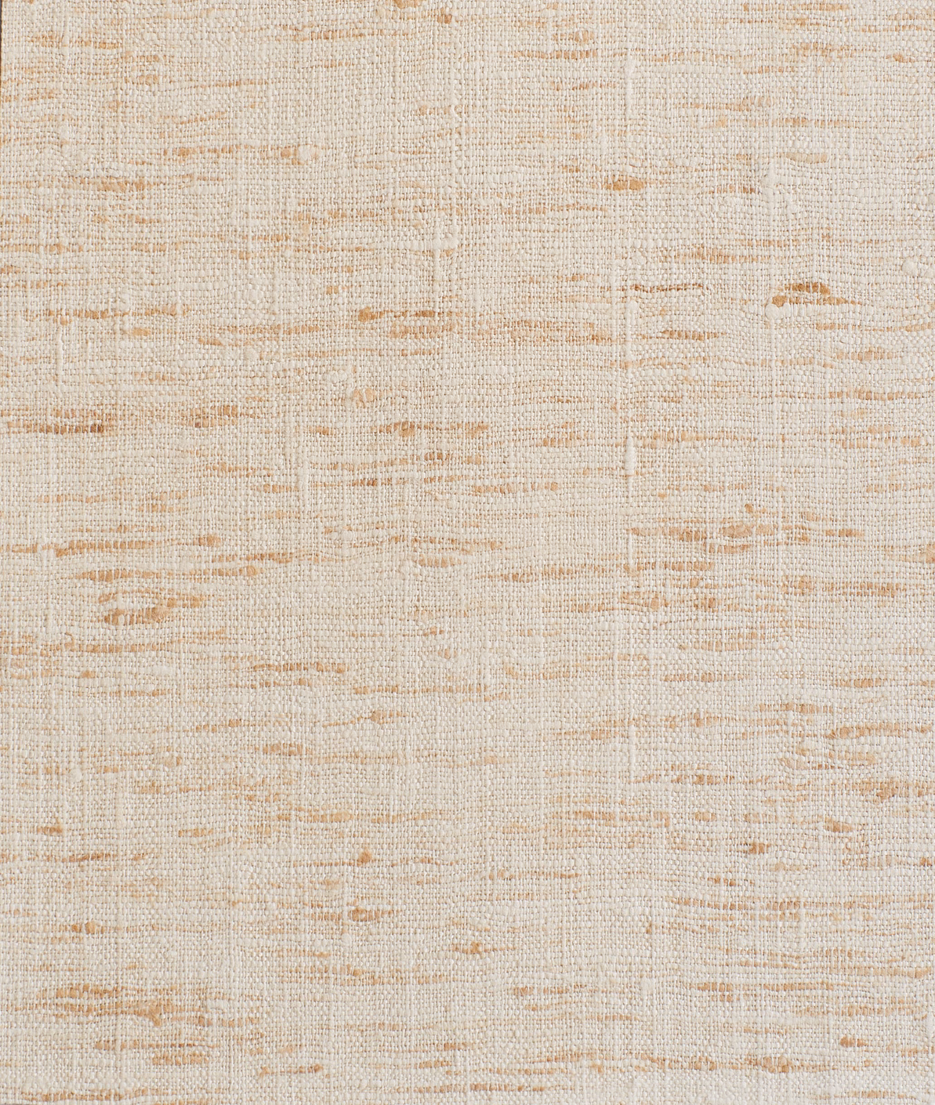 Warm ivory woven textile with fine slubs and broken beige horizontal striations