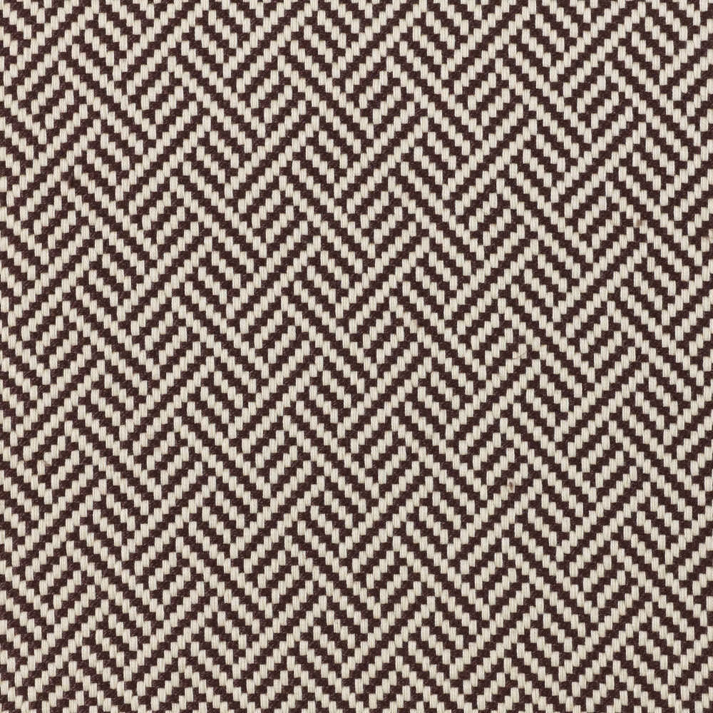 Ebony brown and cream woven zigzag fabric with a crisp tactile surface