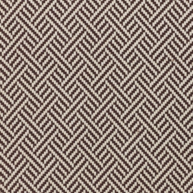 Ebony brown and cream woven zigzag fabric with a crisp tactile surface
