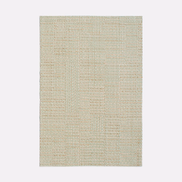 Pale Emeraude green woven swatch with fine horizontal texture and faint tonal blocks