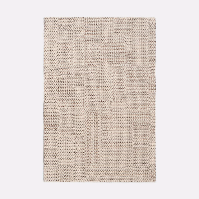 Pale greige Dilmun Mica textile with nubby horizontal weave and faint vertical tonal bands