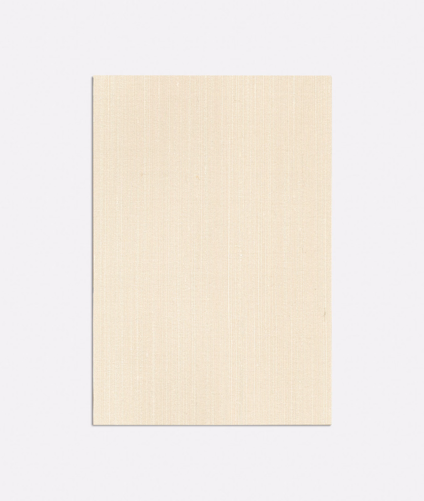 Pale ivory fabric swatch with fine vertical striation and softly textured woven surface