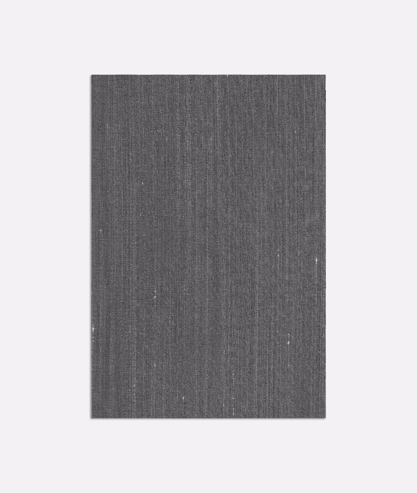Cool charcoal-grey fabric with fine vertical striations and subtly flecked woven texture